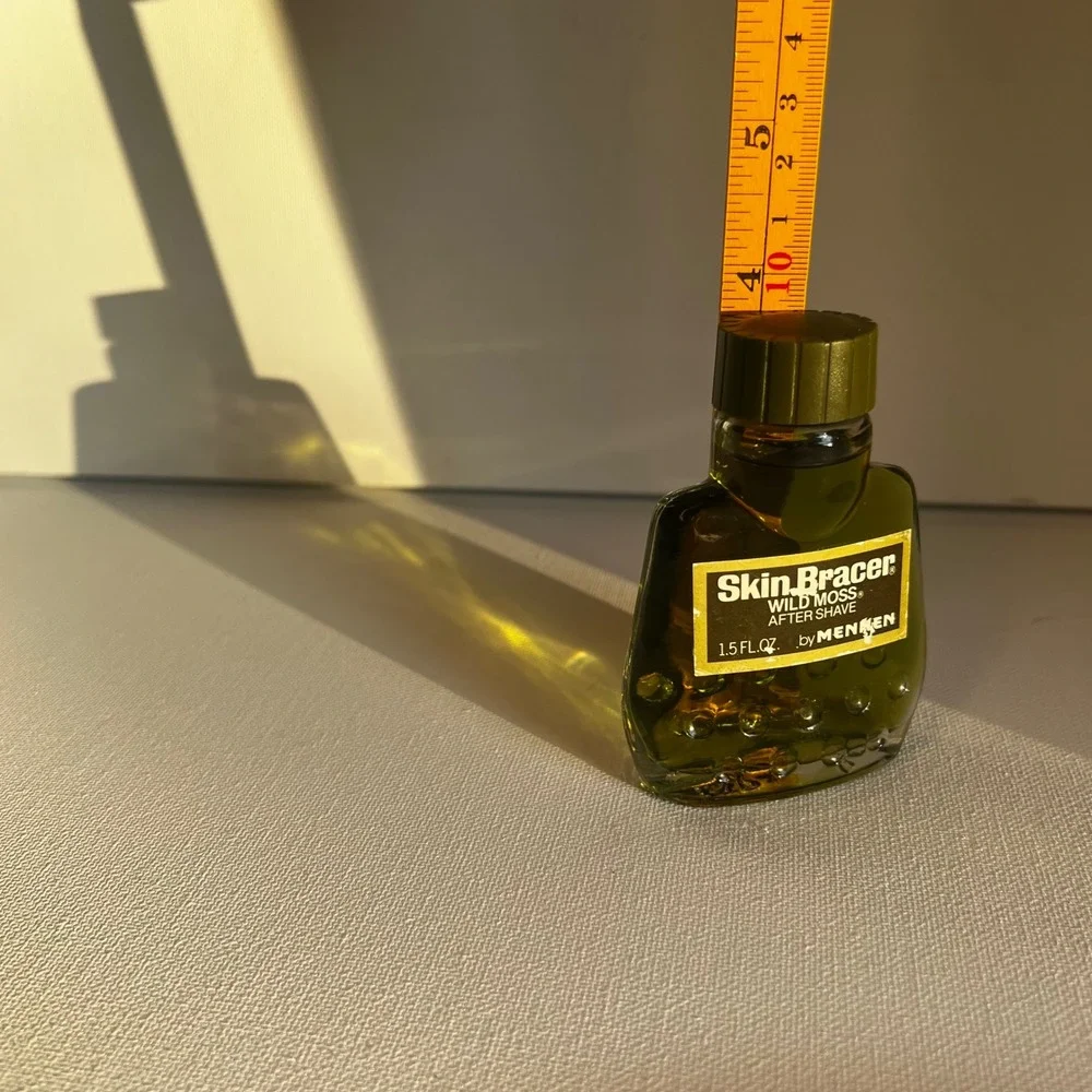 Vintage Mennen Skin Bracer Wild Moss After Shave 1.5 oz Green Glass Bottle
